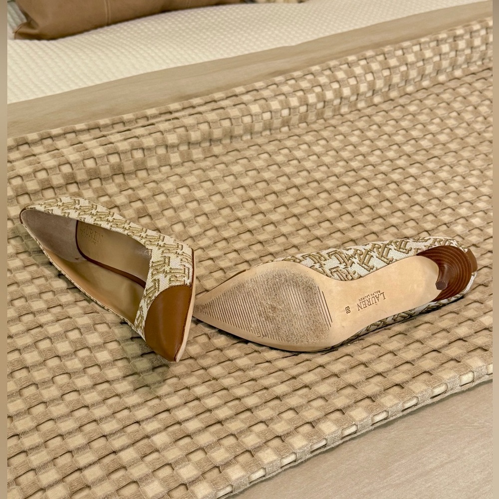 RALPH LAUREN Women's Brown and Cream Pumps - Picture 14 of 17